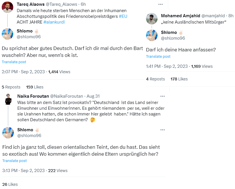 shlomo96's tweet photo. Woke Migranten werden stets freundlich, aber bestimmt geandert. #othering #andern https://t.co/L7RF5drbjn