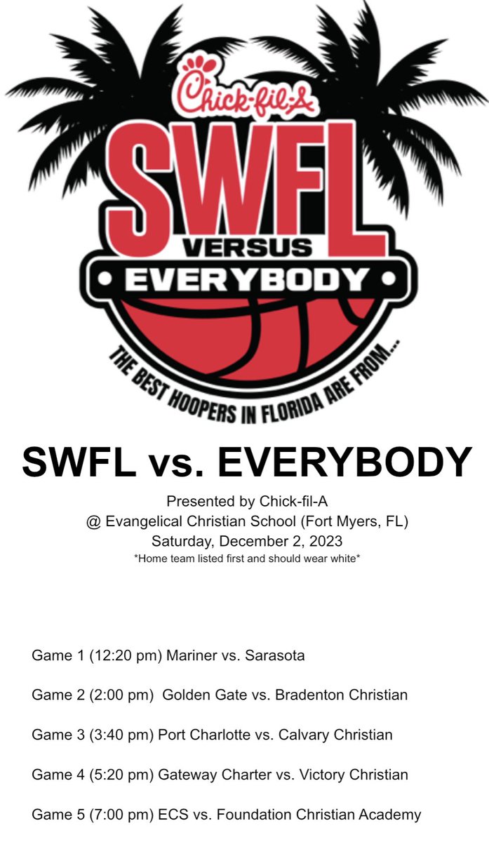 Just 3 months away… 
SWFL VS EVERYBODY 
presented by <a href="/ChickfilA/">Chick-fil-A, Inc.</a>