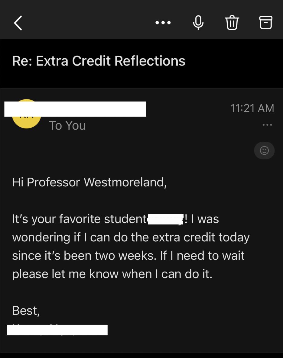 Apparently I have a favorite student
