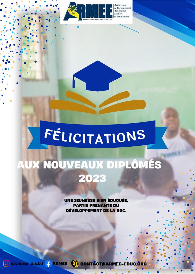 Bon vent pour la suite chers lauréats, vaillants diplômés et une fois de plus nos sincères félicitations. En même temps, nous nous devons de vous rappeler le devoir qui est désormais le vôtre : participer à la transformation positive de la RD Congo. 
#Education #Engagementcivique