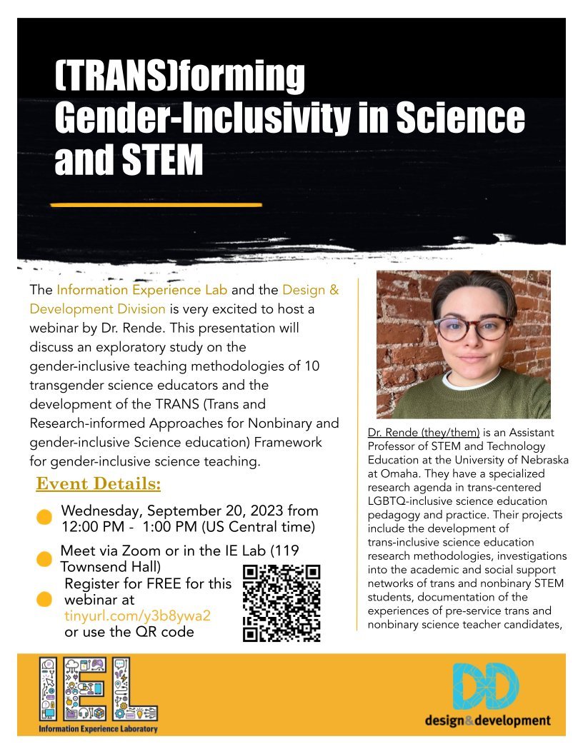 Interested in learning how you can make #STEM education more inclusive? Learn more and register at tinyurl.com/y3b8ywa2