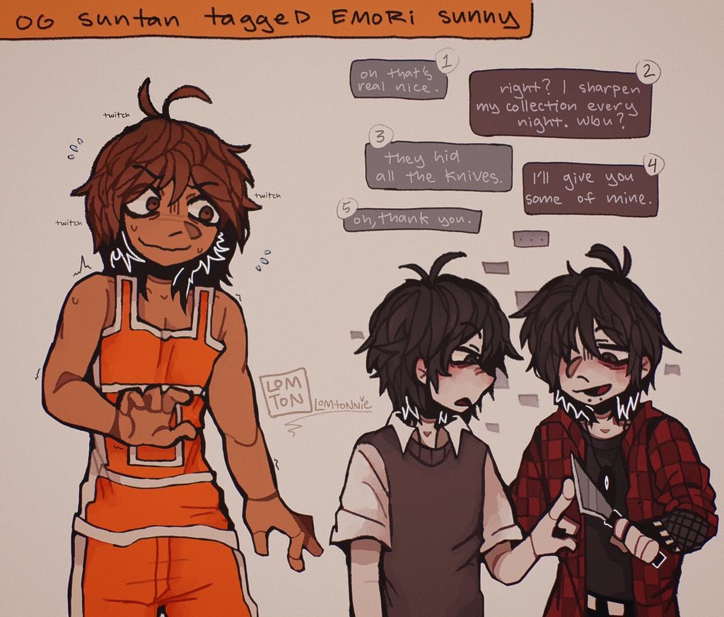 lomtonnie's tweet image. THE SILLIES

emori au by: @shrimperini 🙏🙏

#emori #OMORI #omorifanart #omorikel #kelomori #omorisunny #sunnyomori #suntan #omorisuntan