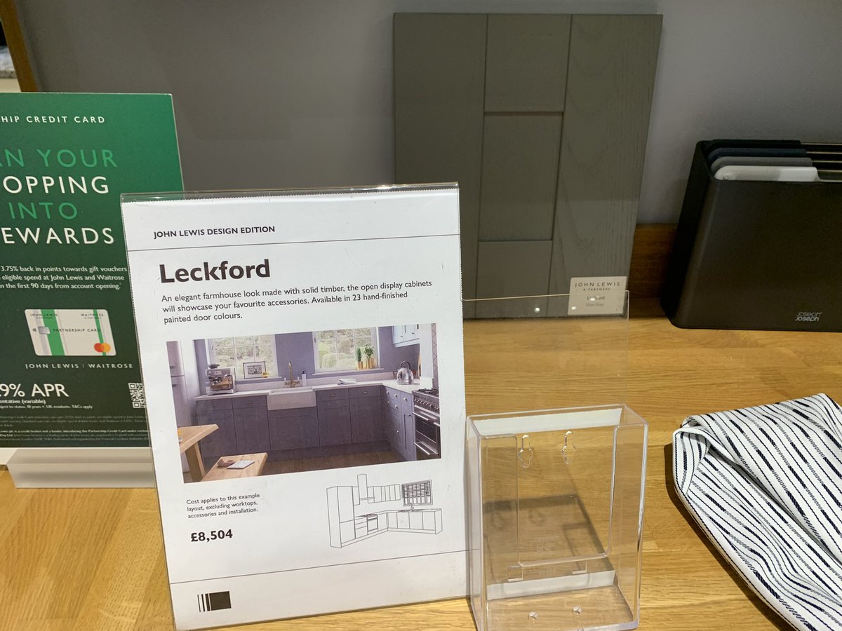 Just been in John Lewis Liverpool 7.k for an average kitchen 6.5k for kitting 4k for work tops handles 1.5k  total £20k ish 
I laughed at her and pointed out that it was chipboard and it would take 1 person 2 full days to install it 
What a rip off whose buying this stuff