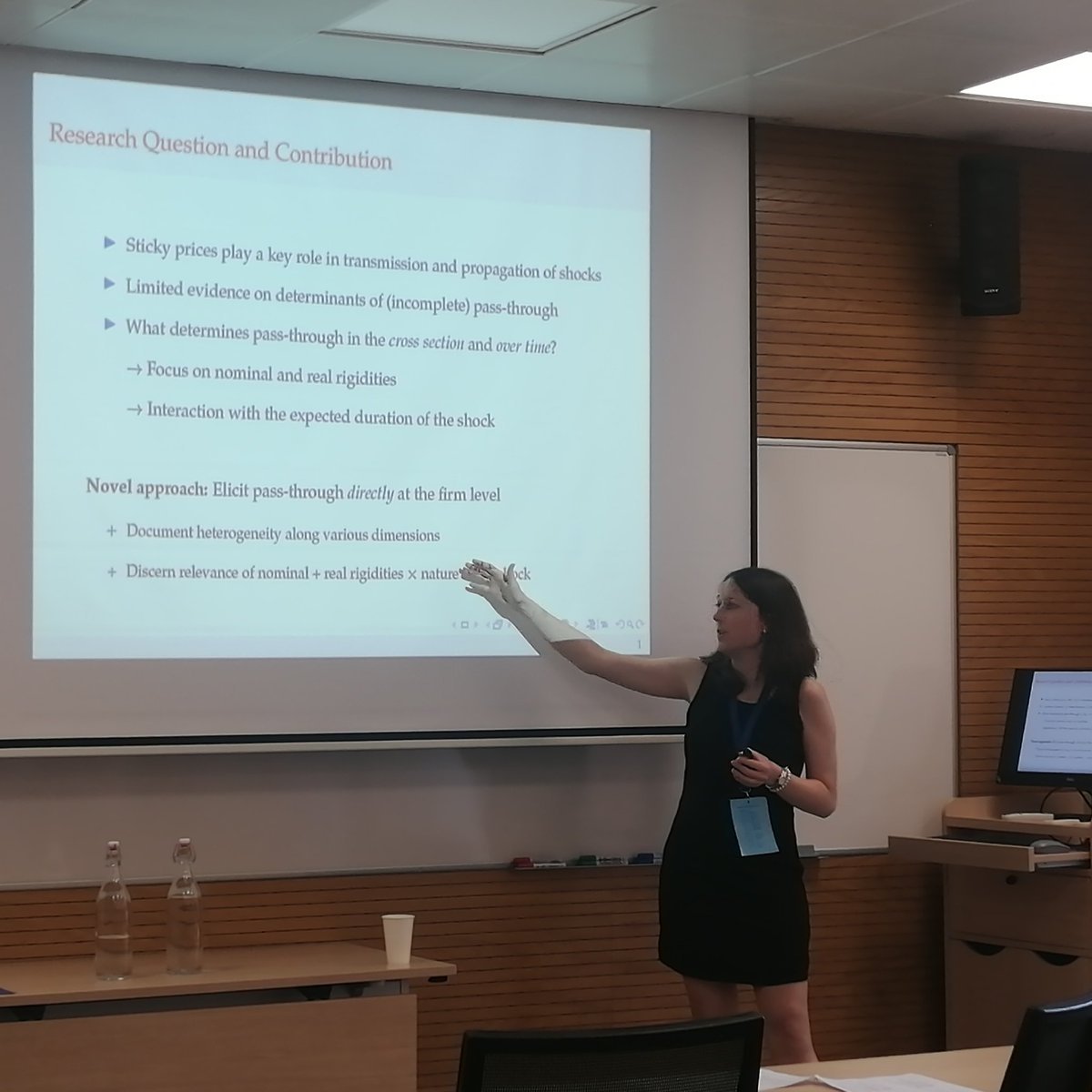Lisbon Macro Workshop (@lisbonmacro) on Twitter photo How much do firms pass through cost hikes to customers? Using a novel survey approach, <a href="/GoedlHanischIsa/">Isabel Gödl-Hanisch</a> and coauthors document that firms directly elicit pass-through at the firm level to study heterogeneity & nominal + real rigidities x nature of shock. Discussant: <a href="/CJenGo88/">Jenny Chan</a> How much do firms pass through cost hikes to customers? Using a novel survey approach, <a href="/GoedlHanischIsa/">Isabel Gödl-Hanisch</a> and coauthors document that firms directly elicit pass-through at the firm level to study heterogeneity & nominal + real rigidities x nature of shock. Discussant: <a href="/CJenGo88/">Jenny Chan</a>