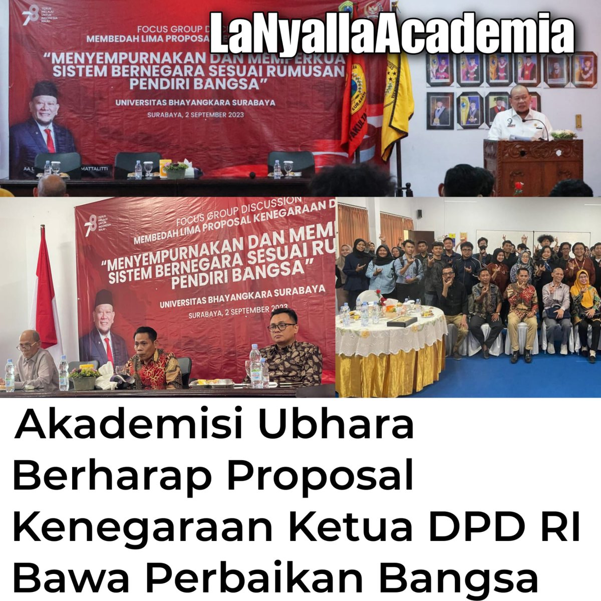 LANYALLAACADEMY's tweet photo. "Check and balance tidak jelas. Kalau Presiden salah siapa yang menegur. Prosesnya itu panjang kalau mau impeachment. Tapi hasil akhir, kembali diserahkan kepada DPR RI,.#lanyalla #uud45 #amandemen #kedaulatanrakyat https://t.co/cmopoaSU6L
https://t.co/gFUvSBK0tu