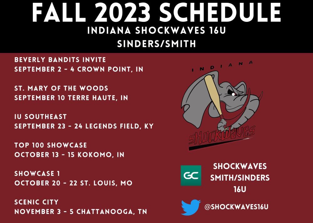 I’m so excited to see my team again! This is our fall schedule. @shockwaves16u