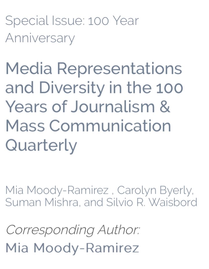 Excited to receive the proof for our article titled, “Media Representations and Diversity in the 100 Years of Journalism &amp; Mass Communication
Quarterly,” coauthored with Carolyn M. Byerly, <a href="/summisa/">Dr. Suman Mishra</a> and Silvio Waisbord for publication in the 100 anniversary issue of <a href="/jmcquarterly/">JMCQ</a>.