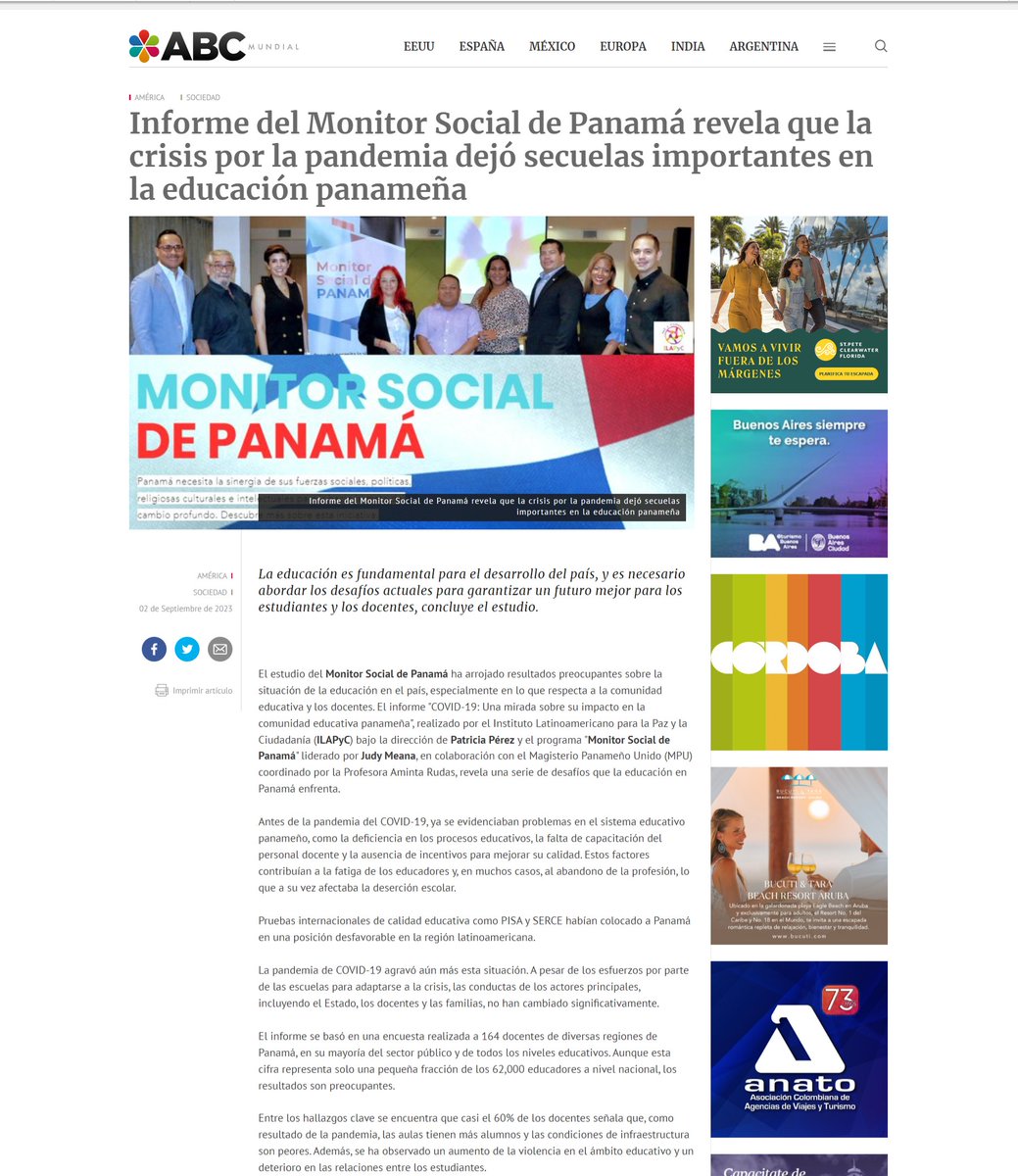 ABCMundial's tweet photo. Informe del Monitor Social de Panamá 🇵🇦revela que la crisis por la pandemia dejó secuelas importantes en la educación panameña 
@pazciudadania 
 #ILAPYC
@judyMEANA
@PatriMonicPerez 
🔗👇@ABCMundial #Noticias
https://t.co/EYJrYDN8jy https://t.co/4WXsyepE6R