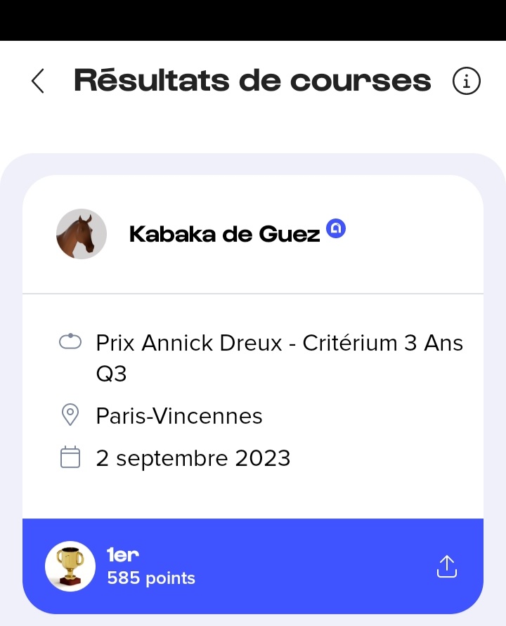 ThomasEch's tweet photo. Superbe victoire pour Kabaka de Guez et belle 4 ème place pour Konfinée à Paris Vincennes ( Critérium des 3 ans Q3 groupe 2) sur @eqwinapp https://t.co/GIAP3olIRc