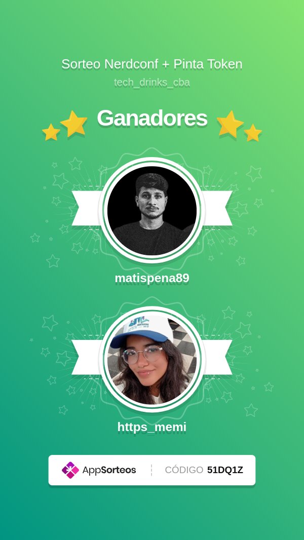 tech_drinks_cba's tweet image. Tenemos ganadores! 

@matispena89 
@https_memi 

Felicidades!
