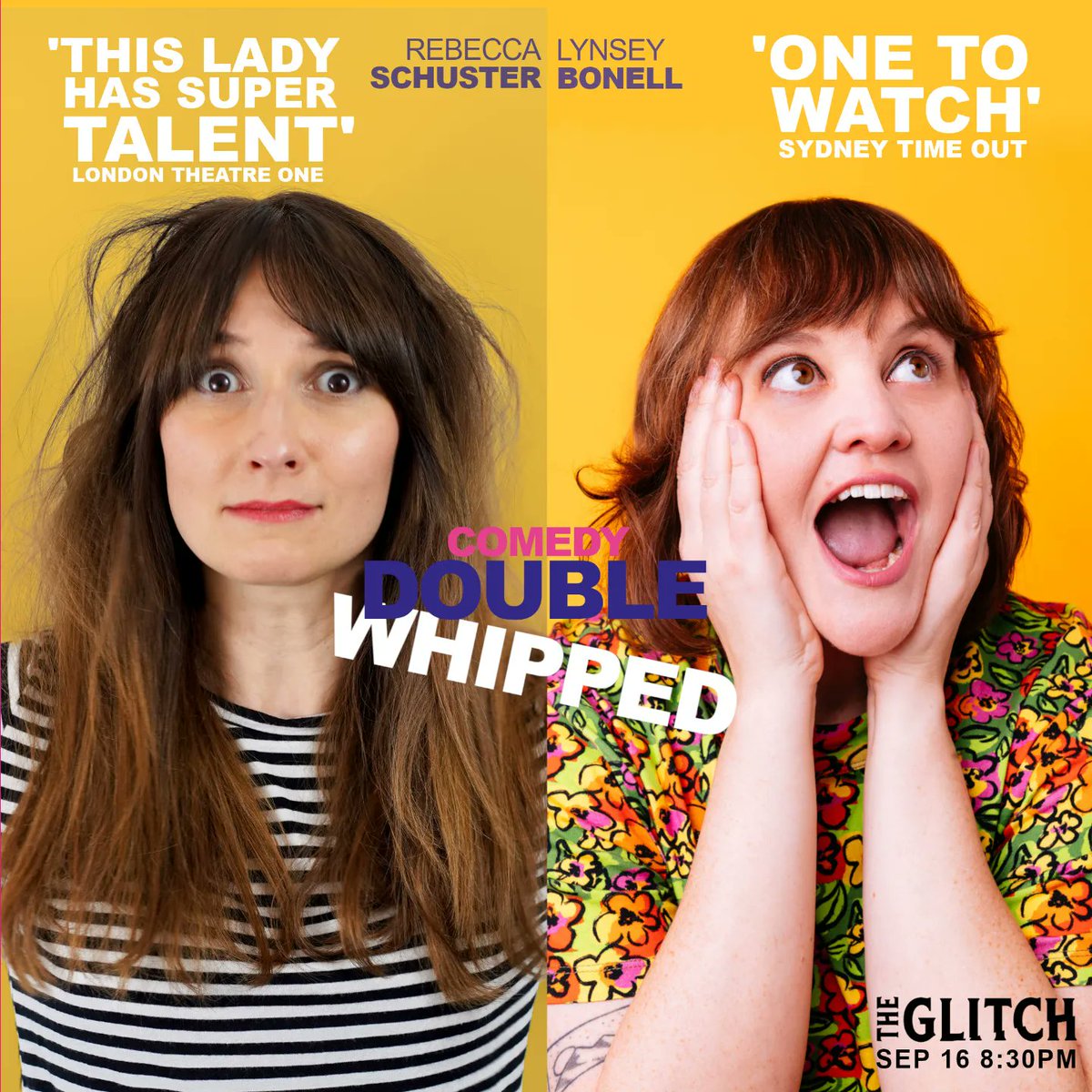 I'm making a thing! And I'm thrilled to be splitting a bill with the talented @lynseybinsey.

Come along and help me figure out what the heck I oughtta do with this thing. Sep 16 8:30pm <a href="/theglitch_se1/">The Glitch | VAULT Creative Arts</a>.

tinyurl.com/ComedyDoubleWh…