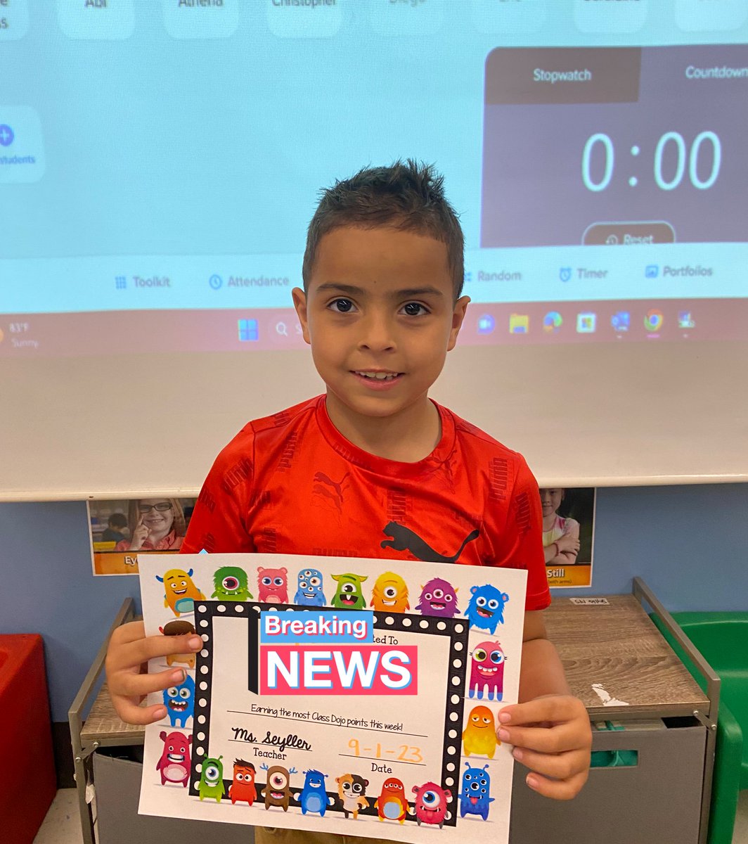 Congratulations to our <a href="/ClassDojo/">ClassDojo</a> weekly winner! Keep earning those points!!!
🔵⭐️🔵⭐️🔵⭐️🔵⭐️🔵⭐️🔵⭐️🔵⭐️
<a href="/StoneSchool4/">Stone School</a>  #ASD4All