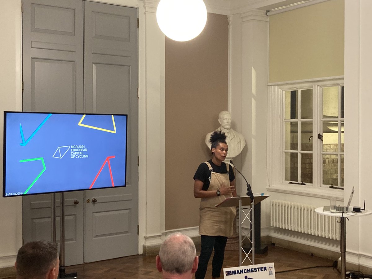 The bid presentation for European Capital of Cycling 2024 . Go Manchester