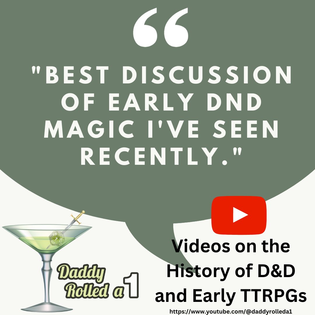 DaddyRolleda1's tweet image. ✨🎞️🧙‍♂️Come see why folks are talking about my videos, and maybe learn something along the way!   

Learning the history of the hobby and why things were designed the way they were helps us understand better how to modify &amp;amp; change them!

#dndcommunity #ttrpg #dndhistory #dnd