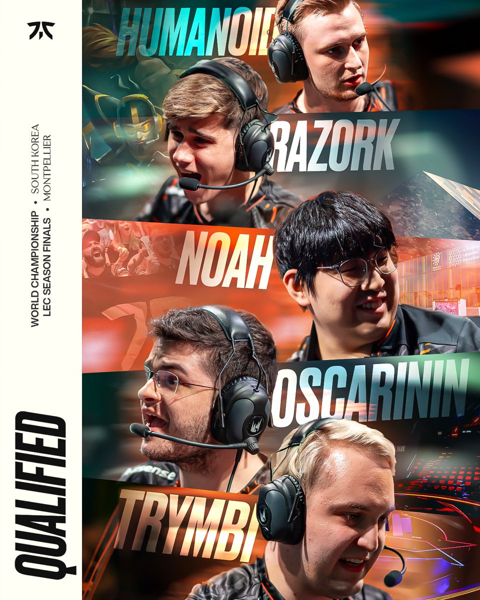 FNATIC's tweet image. WORLDS BOUND, MONTPELLIER BOUND! #FNCWIN