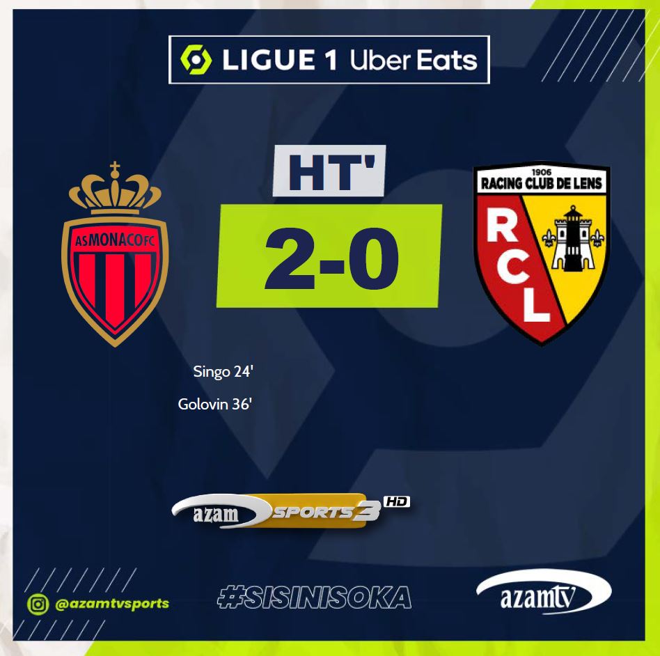 azamtvtz's tweet photo. MAPUMZIKO | #Ligue1UberEats
HT: Monaco 2-0 Lens
LIVE #AzamSports3HD
#Ligue1 #LigiKuuUfaransa #League1 #ASMonaco #RCLens #MonacoLens #ASMRCL https://t.co/AdXfImUQiY