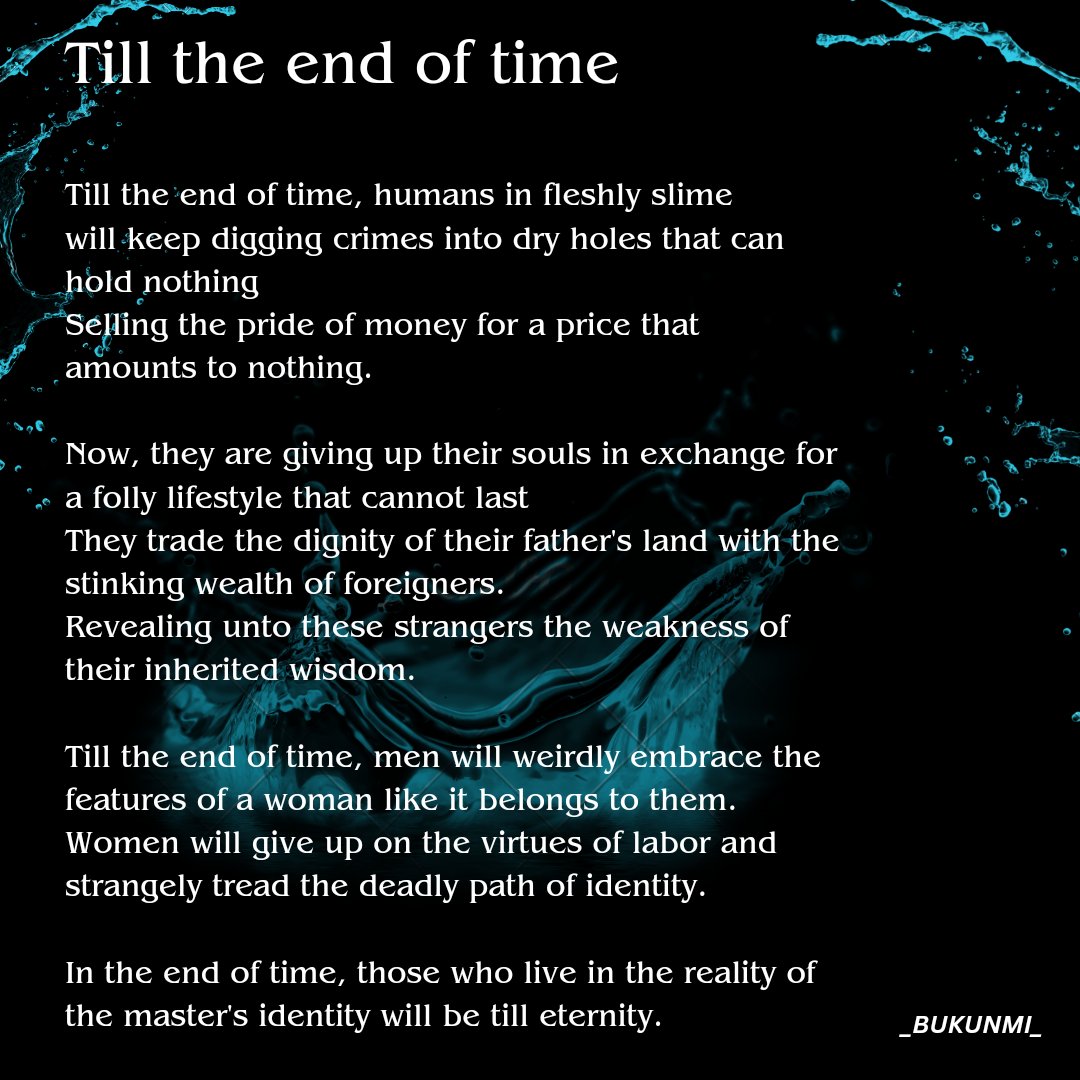 Blessed_beekay's tweet photo. DAY 94_365💫

....humans in fleshly slime...  🤦🥺

"The weakness of our inherited wisdom" is that we channel our intelligence to doing the wrong things 💔🤦

May God help us o! 🙏

#the365wm
#the365writingmarathon
#tilltheendoftime https://t.co/hChgByllSd