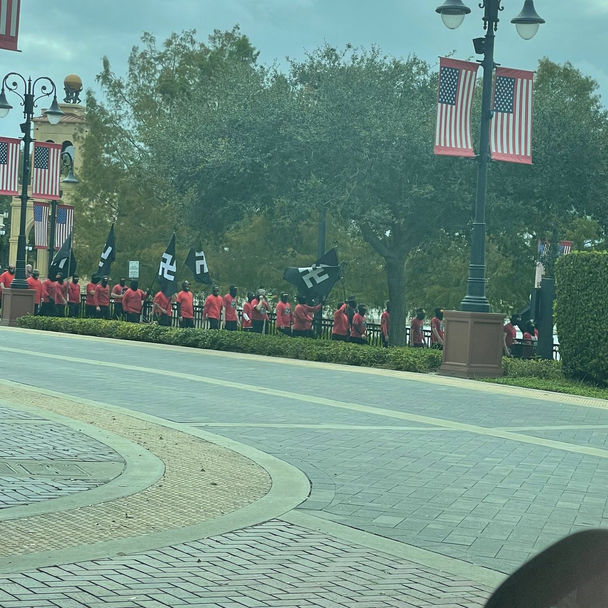 I wish I was joking. Was in Orlando to enjoy Pokemon Go Community Day and all the sudden this group comes out of nowhere yelling things you can imagine. This is Orlando, what the fuck people. Disgusting.
