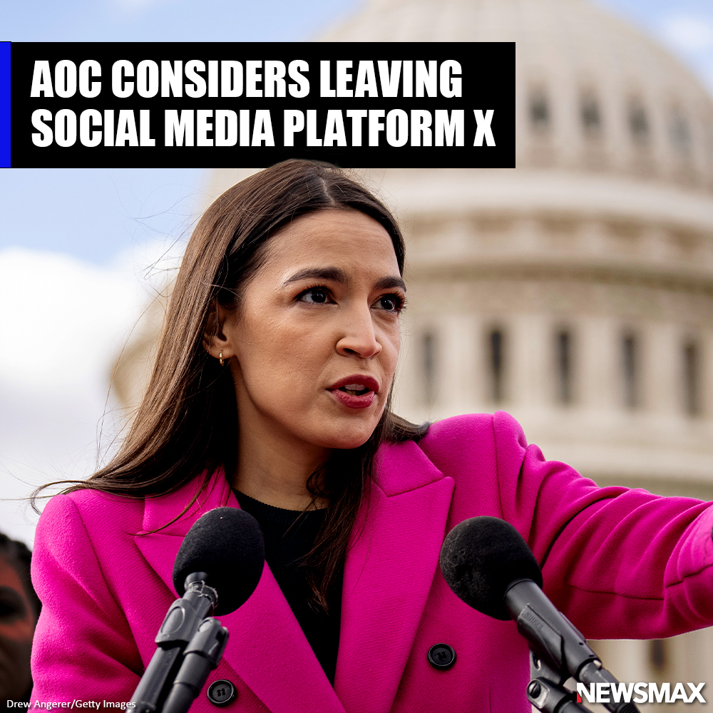 New York Democrat Rep. Alexandria Ocasio-Cortez said Elon Musk's acquisition of the social media platform X is forcing her to consider closing her account. bit.ly/3qVo7Xi