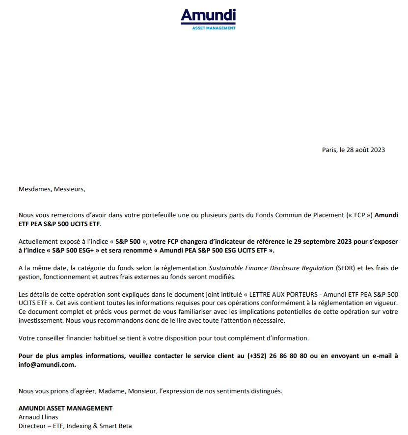 Argent_Qui_Dort's tweet image. 🚨 Amundi : Liste des 7 lettres aux investisseurs qui expliquent les changements des ETF

1️⃣ Amundi ETF PEA S&amp;amp;P 500
👉 Amundi PEA S&amp;amp;P 500 ESG
amundietf.fr/pdfDocuments/s…

2⃣ Amundi ETF PEA MSCI Emerging Markets
👉 Amundi PEA MSCI Emerging Markets ESG Leaders
amundietf.fr/pdfDocuments/s……