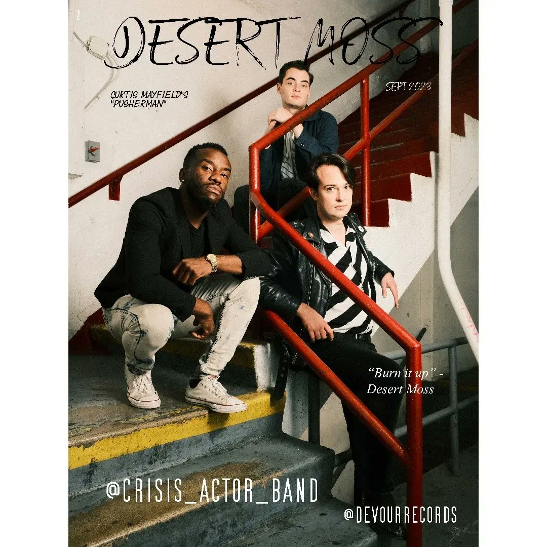 •
<a href="/crisisactor911/">Crisis Actor</a>
Curtis Mayfield's "Pusherman"

#NowStreaming 
@devourrecords

#crisisactorband #devourrecords
#Magazine #Cover #RockBand #NewMusic #Artist #postpunk #punkrock #LAMusicScene #nft #YouTube #Spotify #bandcamp #desertmossmagazine

opensea.io/assets/matic/0…
