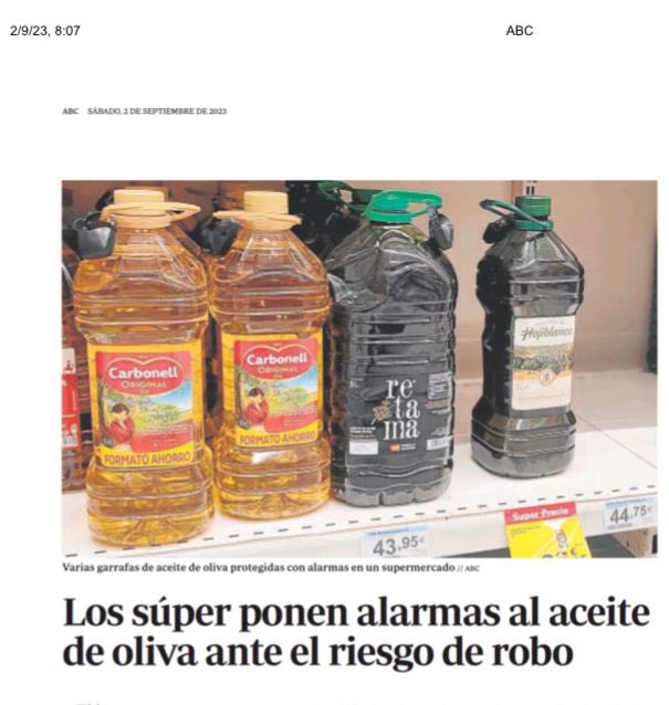 SilveArguelles's tweet photo. ¿Qué está pasando? Me pregunta twiter cuando inicio este post. 
El aceite está por las nubes, pero no será solo eso. ¿Cualquier alimento mínimamente procesado se encarecerá tb un 40%? ¿Cómo es posible que nuestro aceite sea más caro en España que en Irlanda? https://t.co/ULDlN2i815