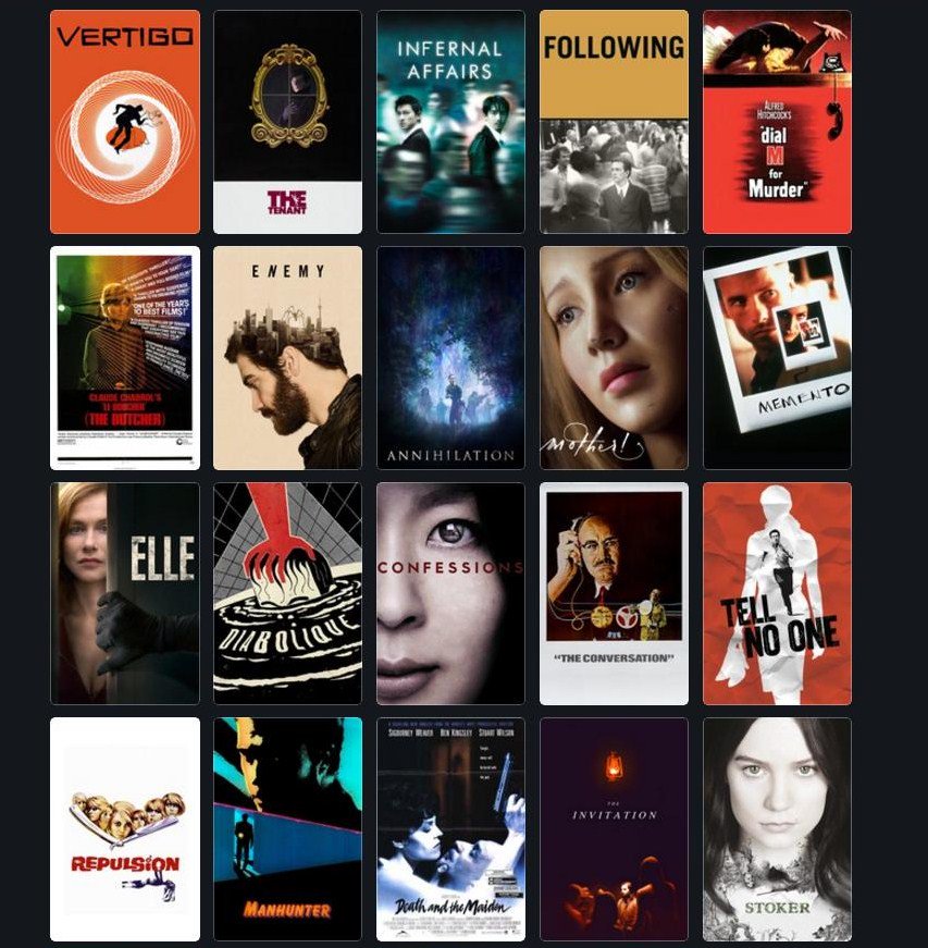 levmauc's tweet image. He ampliado la lista de THRILLERS PSICOLÓGICOS a 111 películas y series. Entre las incorporaciones más importantes están: Sharp Objects, Nancy, Spider, L'Heure de la sortie o The Sinner. Puedes consultar la lista al completo aquí: boxd.it/1XVG2