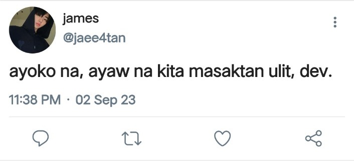 ddevcneoui's tweet photo. Tadhana Au

a au wherein a girl named dev is in a relationship with james, but little by little james is losing time with her, he is always busy. dev is giving up on their relationship because it is getting difficult, james is losing time with dev so dev decided to break up with+ https://t.co/FOSlHdAVtC