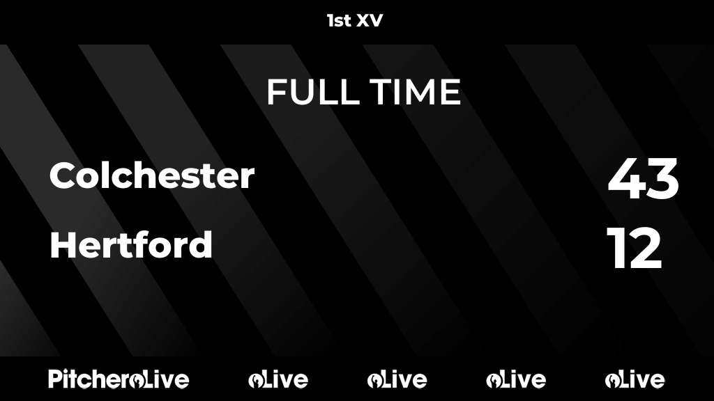 ColchesterRFC's tweet photo. FULL TIME: Colchester 43 - 12 Hertford
#COLHER #Pitchero
https://t.co/OuA2wSKWsg https://t.co/LeHkIFEHpy