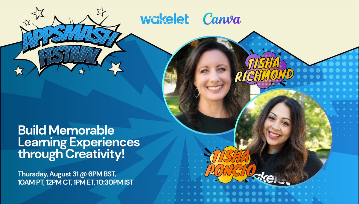 This week my 'Tisha Twin' @TxTechChick & I joined forces to share how @CanvaEDU & @wakelet can work together for creative teaching & learning!🎨💥 Check out the replay here!🎥 youtube.com/watch?v=V3Y1kf… #Wakelet #CanvaEDU