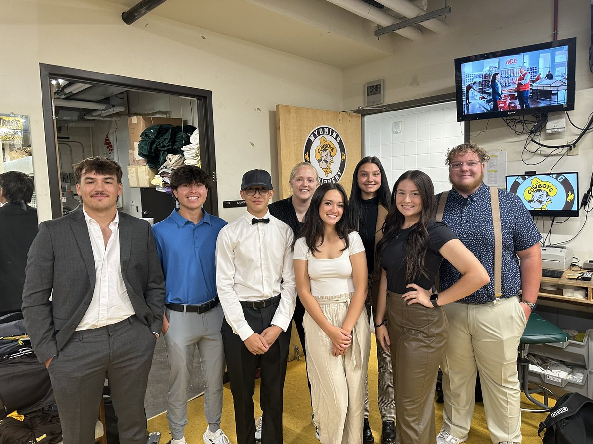 WyoFBEQ's tweet photo. Great day for some @wyo_football! Managers are dressed up and ready to go. Itβs game day! #RideForTheBrand #TheyCleanUpNice https://t.co/Nyw8n2n9M0