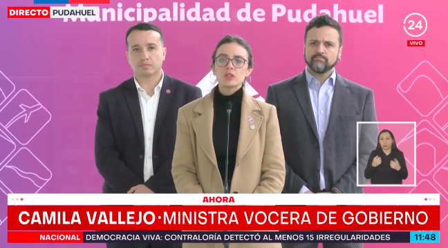 24HorasTVN's tweet photo. ⭕ #Ahora24H 

Habla la ministra Camila Vallejo

Sigue la señal en vivo: https://t.co/GdJX7QljMA https://t.co/WE59iEux6s