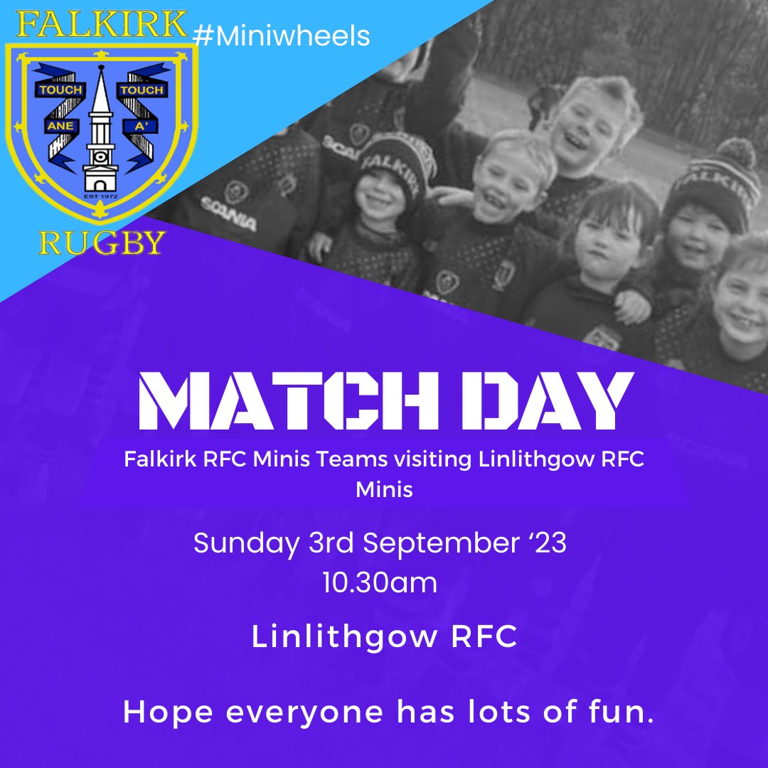frfcyouths's tweet photo. The minis are all bursting with excitement for their first fixtures of the season at Linlithgow RFC tomorrow. A debut match for many of them. We hope you all have a fun morning. πͺπ #miniwheels https://t.co/P6qbU8jead