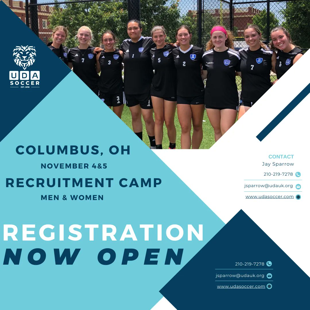 Only a couple more weeks until we're in Columbus!! 😆 

Will you be joining us for a weekend of:

🤩 Learning about UDA on and off the field
🤩 Your options to further your academic and athletic career
🤩 Training with our staff
🤩 Getting to know your potential future teammates!
