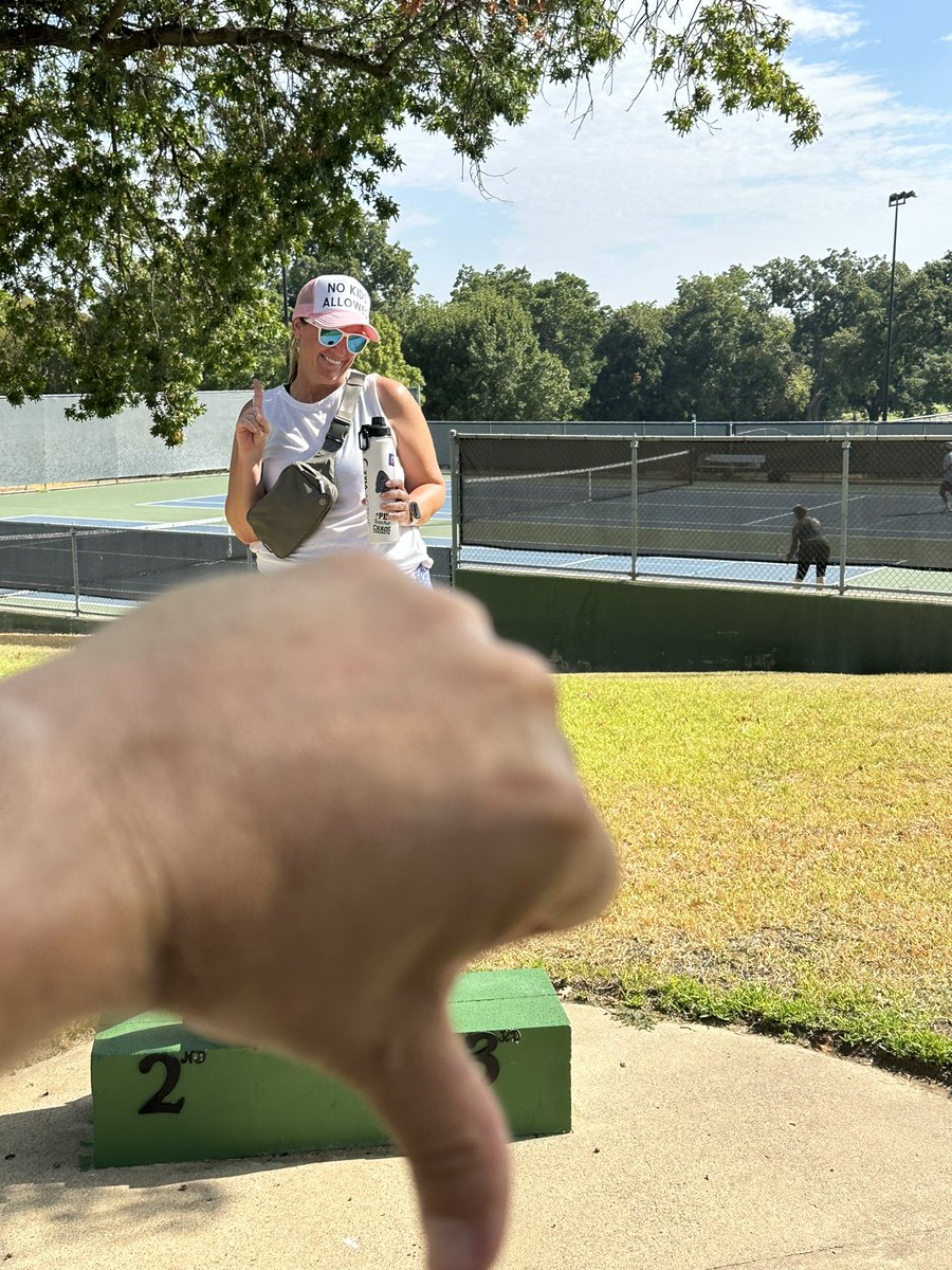 TheCoachFuller's tweet photo. When you’re planning on teaching Pickleball in #physed for the nxt few wks u got to touch up on your skills! Another sweep! I will say, the hubs is improving but may need to sit in on my sportsmanship lesson🤣! #mhepe #pickleballislife #morningdate #risdweareone #peteacherlife https://t.co/rpJnM9xqBq