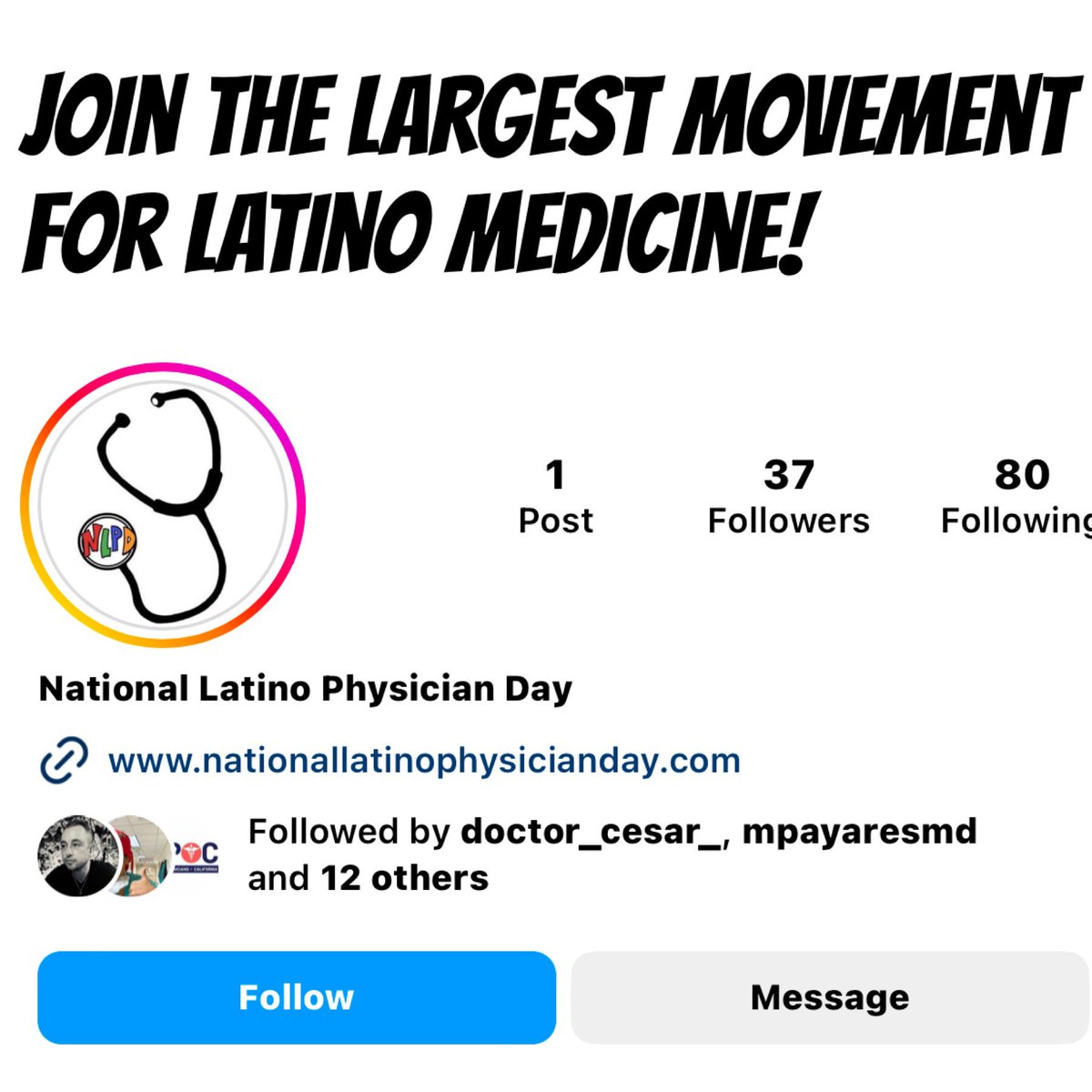 Join the largest movement for Latino Medicine. Sign up on the website and follow our new IG page (long time coming but we were building our support!) FOLLOW por favor! instagram.com/nationallatino… #nationallatinophysicianday #nationallatinaphysicianday #nationallatinxphysicianday…