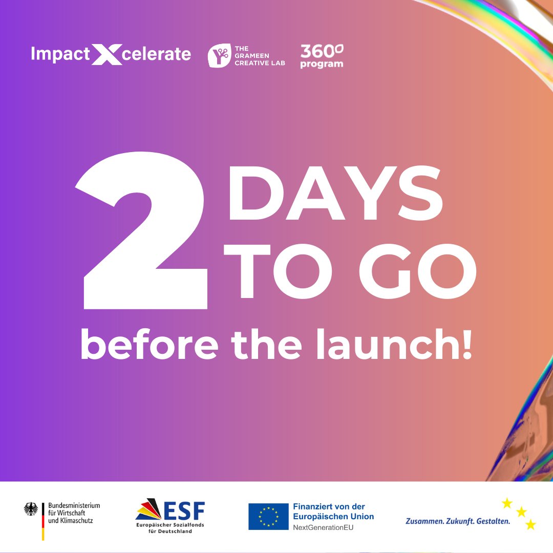 Nur noch 2 Tage bis zum Launch Event! Registriere dich jetzt für die ImpactXcelerate Virtuelle Community und sichere dir deinen Platz für die Keynote von Prof. Yunus: eu1.hubs.ly/H05bjRF0 ⏳