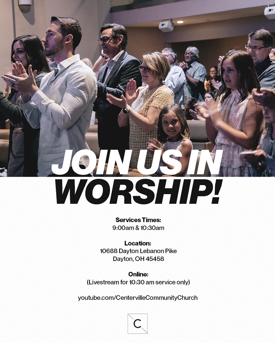 CentervilleCC's tweet image. We're so excited to be with you!

See you Sunday!

#WorshipService #WeekendService #DaytonOhio #OhioChurches #OhioChurch #ChurchNearMe #SundayWorship