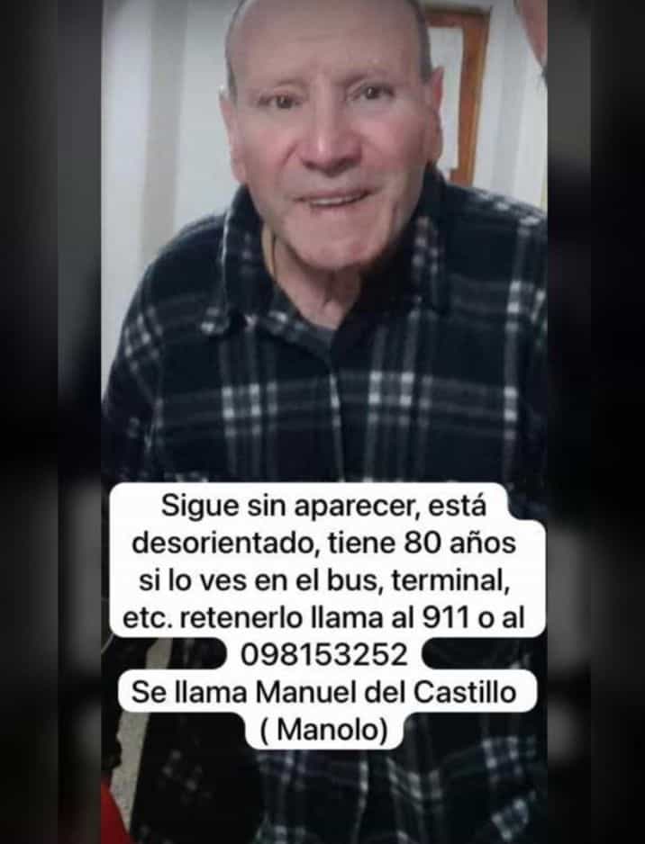 Amigos, EL SR NO APARECE, NO PUEDE SER QUE NADIE SEPA DE ÉL, QUE NADIE LO HAYA VISTO.
La flia. está desesperada.
La Teja
Montevideo
Uruguay
RT RT