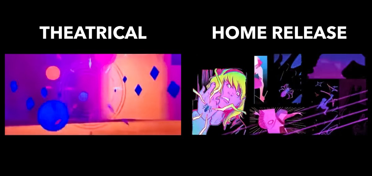 MCU_Direct's tweet photo. ICYMI: #AcrossTheSpiderVerse’s digital release has altered Gwen Stacy’s opening to add more comic-style tile shots! Photos &amp; details: https://t.co/gTuIrJ2ww8 https://t.co/e0PKEeZCQf