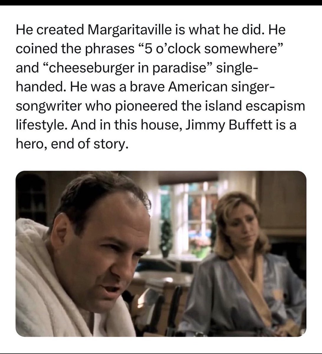 He wasn’t our favourite but he embraced a lifestyle we could get behind. Toes in the sand &amp; a drink in the hand. #RIPJB