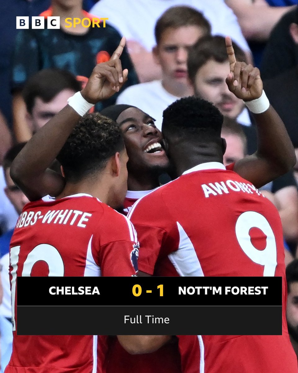 BBCSport's tweet photo. What a result for Forest! 👏

One win in 10 home league games for Chelsea 😬

#CHENFO https://t.co/Ll0cjw6WuS