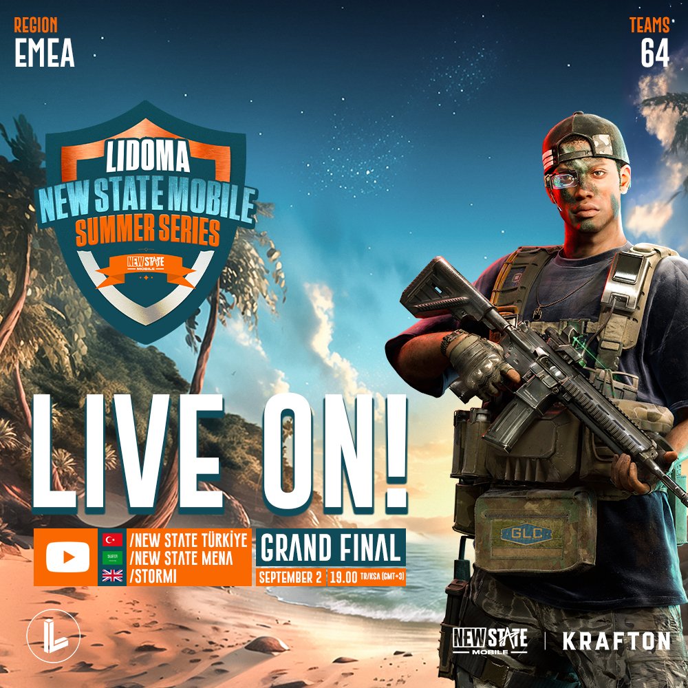 📢 Lidoma NEW STATE MOBILE Summer Series Tournament is on! 🔥

💰 Teams ready to battle it out for a prize pool of $2000 and thousands of NCs!

🎮 You can catch the excitement of the big battle below, now live!

📺 Live: 
youtube.com/@NEWSTATEMOBIL…
youtube.com/@newstatemobil…