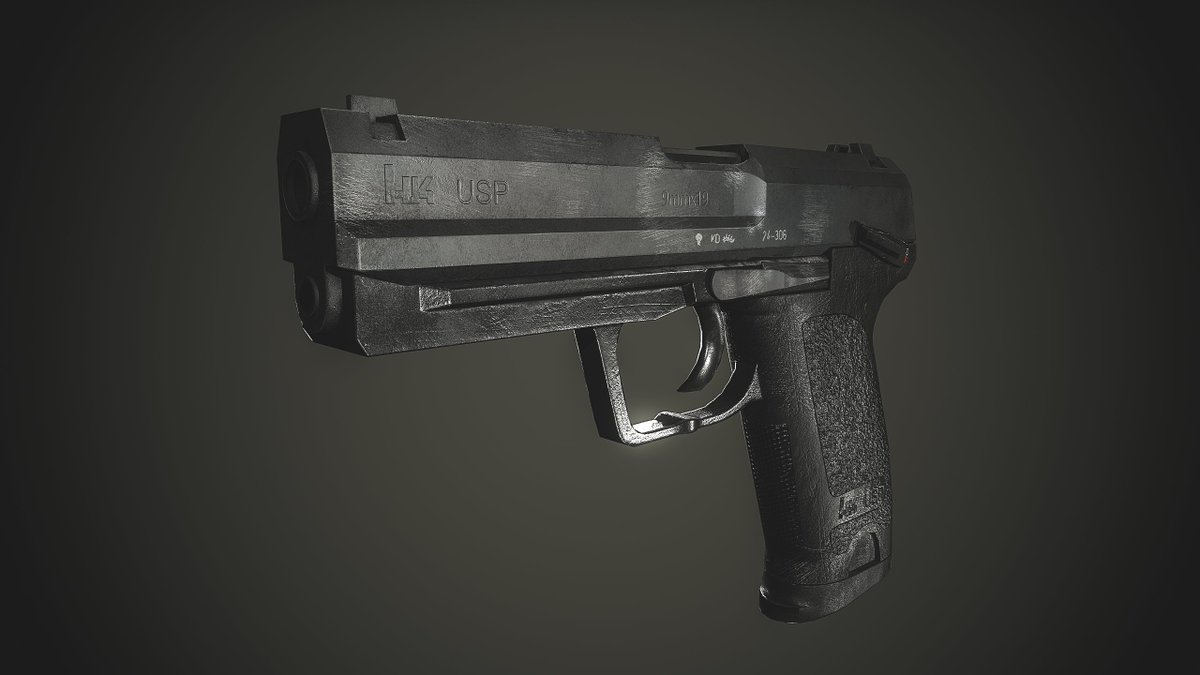 FlavioVGottwald's tweet photo. My best work yet, the USP. @TheRookiesCO @UArtsSchool @DavidJSaiz #maya #substancepainter #adobe #usppistol #hkusp #hk #marmoset #3dstudent https://t.co/WGGjvmjUZH