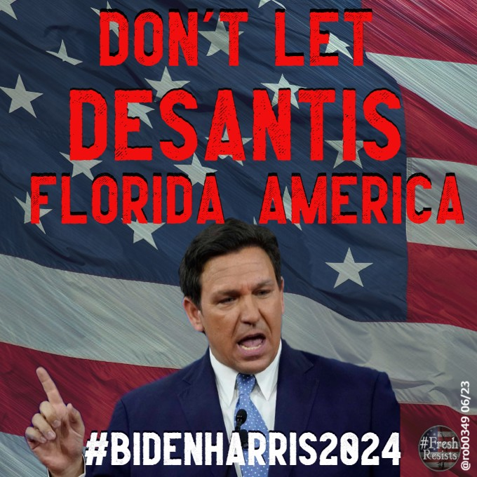 FeistyLibLady's tweet photo. Just a few weeks ago, Fascist Florida Gov Ron DeSantis accused Biden  of staying “on the beach” (vacation) while the people of Maui suffered through devastating fires.

Now, Biden is planning a visit to Florida after Hurricane Idalia. Biden's staff presented the visit and DeSantis had not shown any concerns. The trip was planned by Biden in close coordination with FEMA and  local and state leaders to make sure it did not disrupt response operations.

Now the lying fascist says he had told  Biden it “would be very disruptive to have the whole kind of security apparatus” that comes along with a president.

DeSantis said he told Biden “we want to make sure that the power restoration continues, that the relief efforts continue.” The Faxcist said he will not meet with Biden.

DeSantis is such a POS to lie and snub about a President who did the right thing and sent aid immediately to his red state.

DeSantis is a proven wanna be dictator and liar.  He will always be unfit to be President of the USA.

Joe Biden is a great man who cares about people no matter who they voted for in the past.
#StopGOPLies
#BidenHarris2024 
#FreshResists