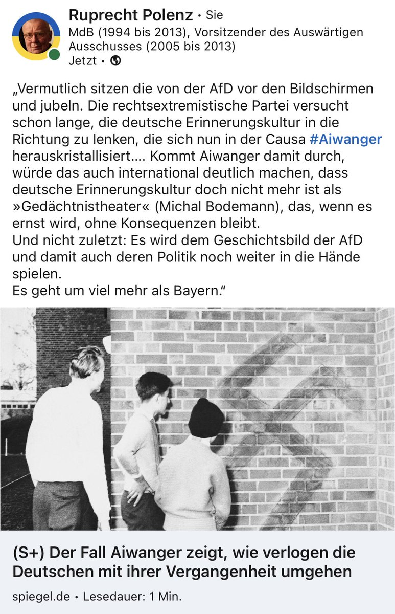 Setzt sich das Geschichtsbild der AfD durch bei der Beurteilung der Affäre #Aiwanger ?
