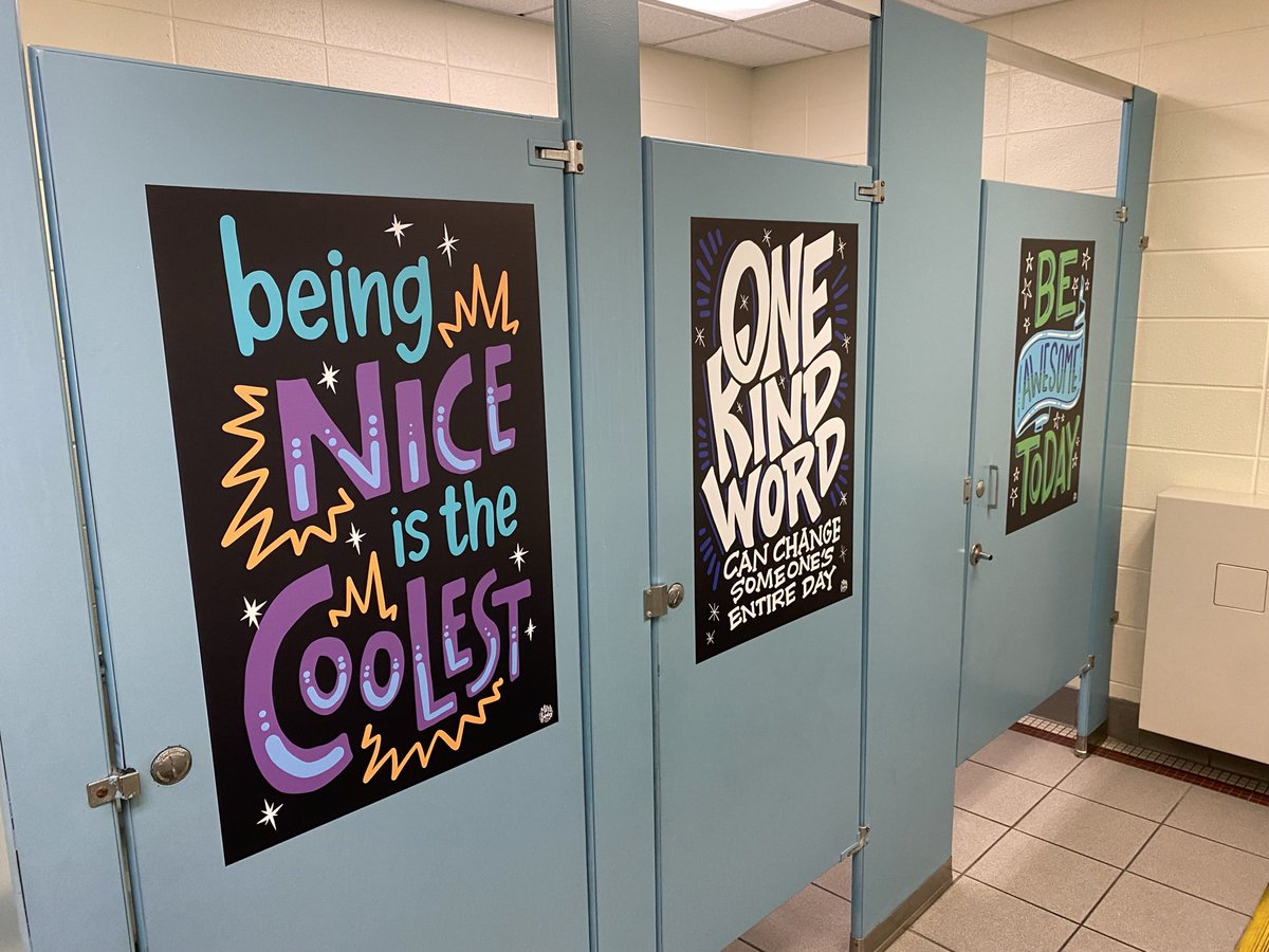 We started by covering every other door in our bathrooms.  This week, we were able to cover our last door.  Thank you to everyone who supported our student council fundraisers.  There is more to come… #cottoncs118 #ccslife #ccsstudentcouncil #d118life