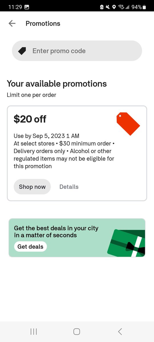RMasterre's tweet image. Isn't it great when #ubereats can invalidate a promo anytime they feel like it.  At a store they have to honor all signage but guess uber doesn't.  Such bs