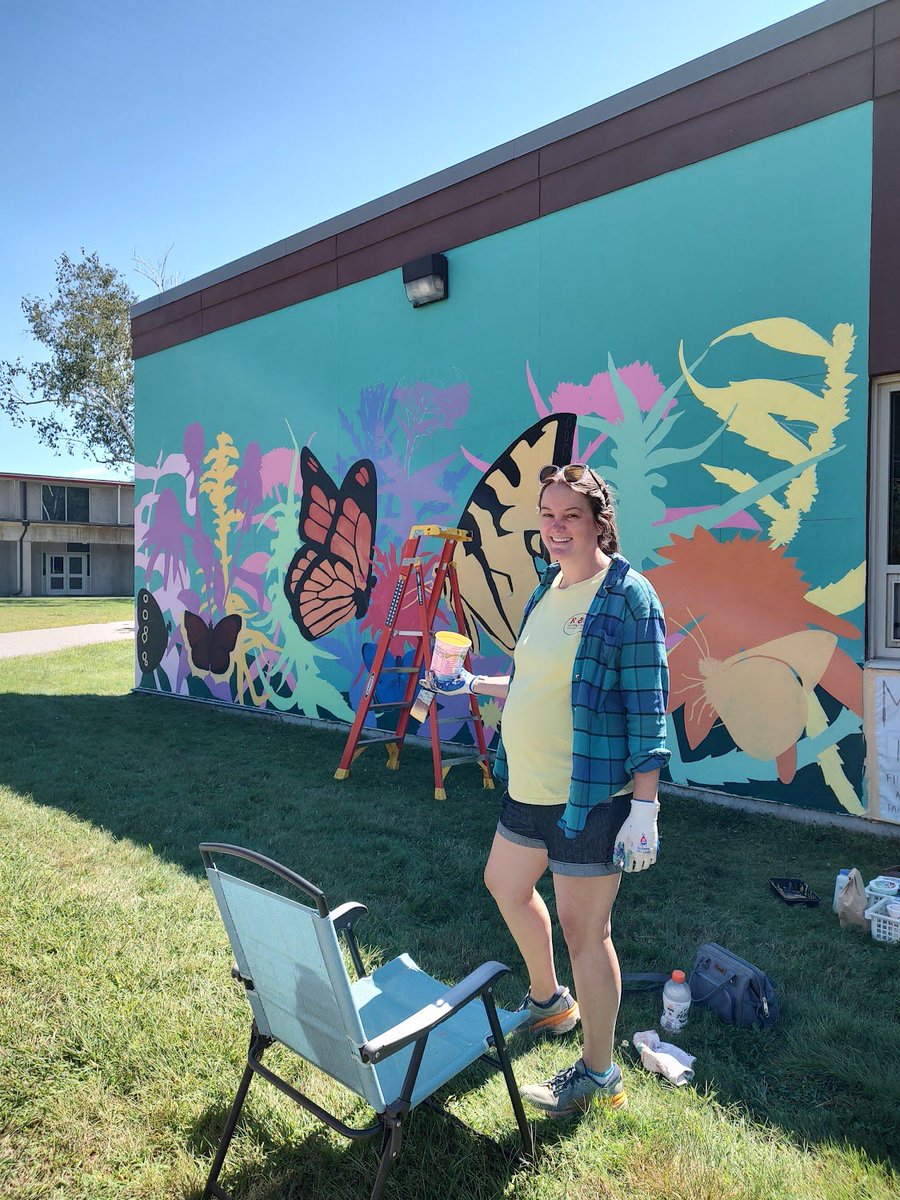 The Merrimac Mural is looking better and better everyday! Since the teal background was painted, Jenn Houle has brought this piece of art to life with colorful and vibrant plants and butterflies! Thank you, Jenn, we can’t wait to see what the finished product will look like!