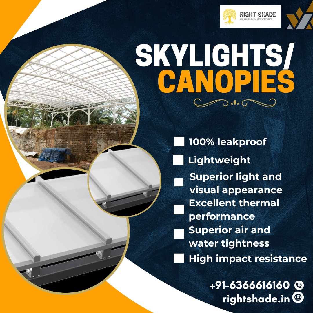 ShadeRight's tweet photo. Elevate your space with our Skylights and Canopies! ☀️✨ 100% leakproof, lightweight, and stunningly designed for superior lighting and thermal performance. Plus, they're built for exceptional air and water tightness and high impact resistance.  Contact us at +91-6366616160 https://t.co/L8hgxTPPTd